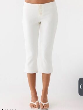 Peppermayo White Button-Front Knit Pants